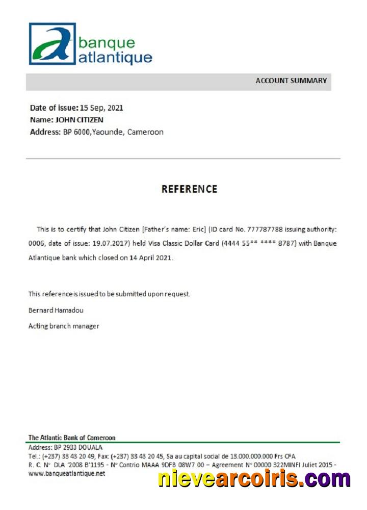 Cameroon The Atlantic Bank closure reference